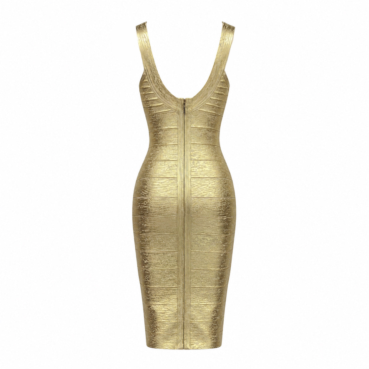 "The Golden" Sculpted U-Neck Mini Dress
