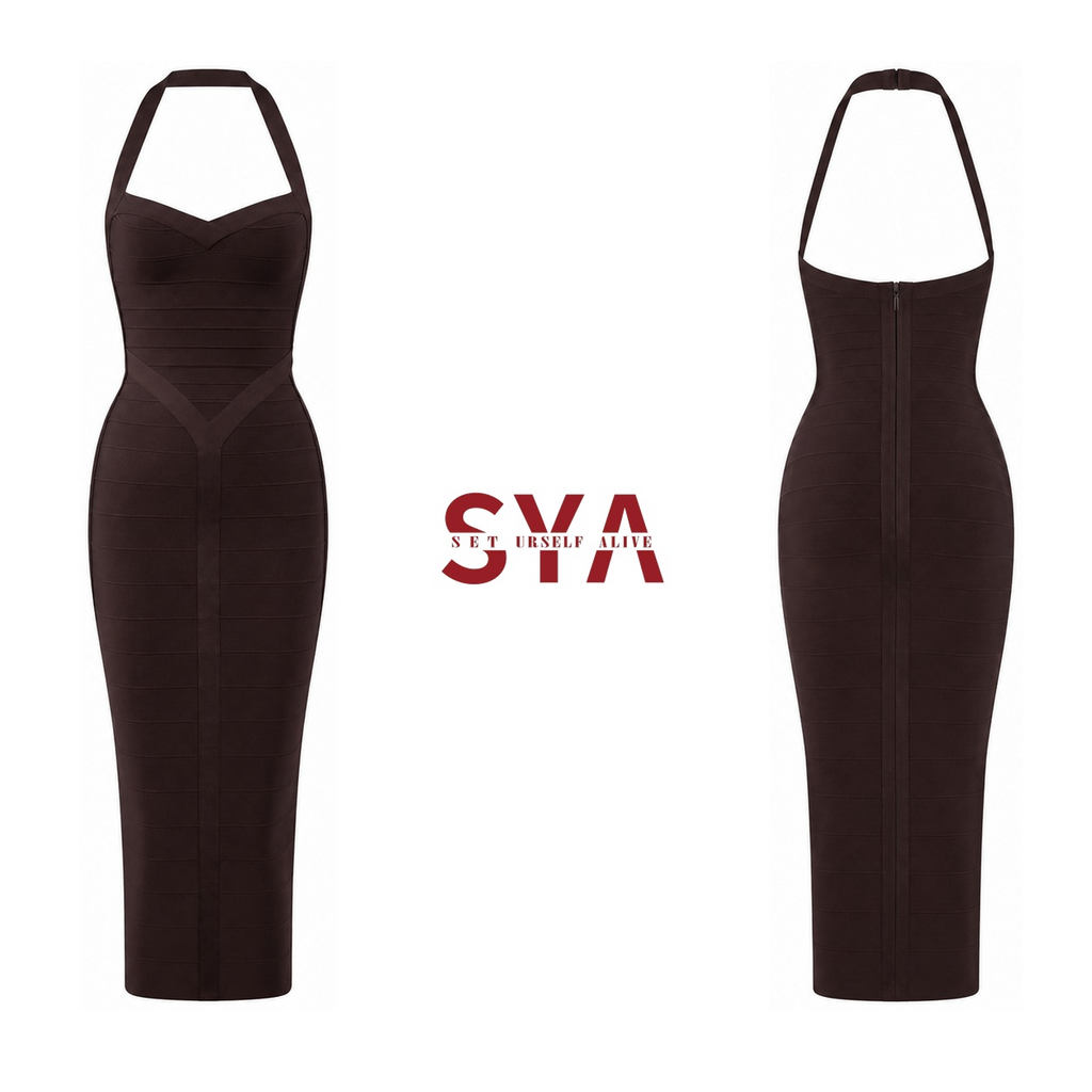 "Night Espresso" Sculpting Maxi Dress