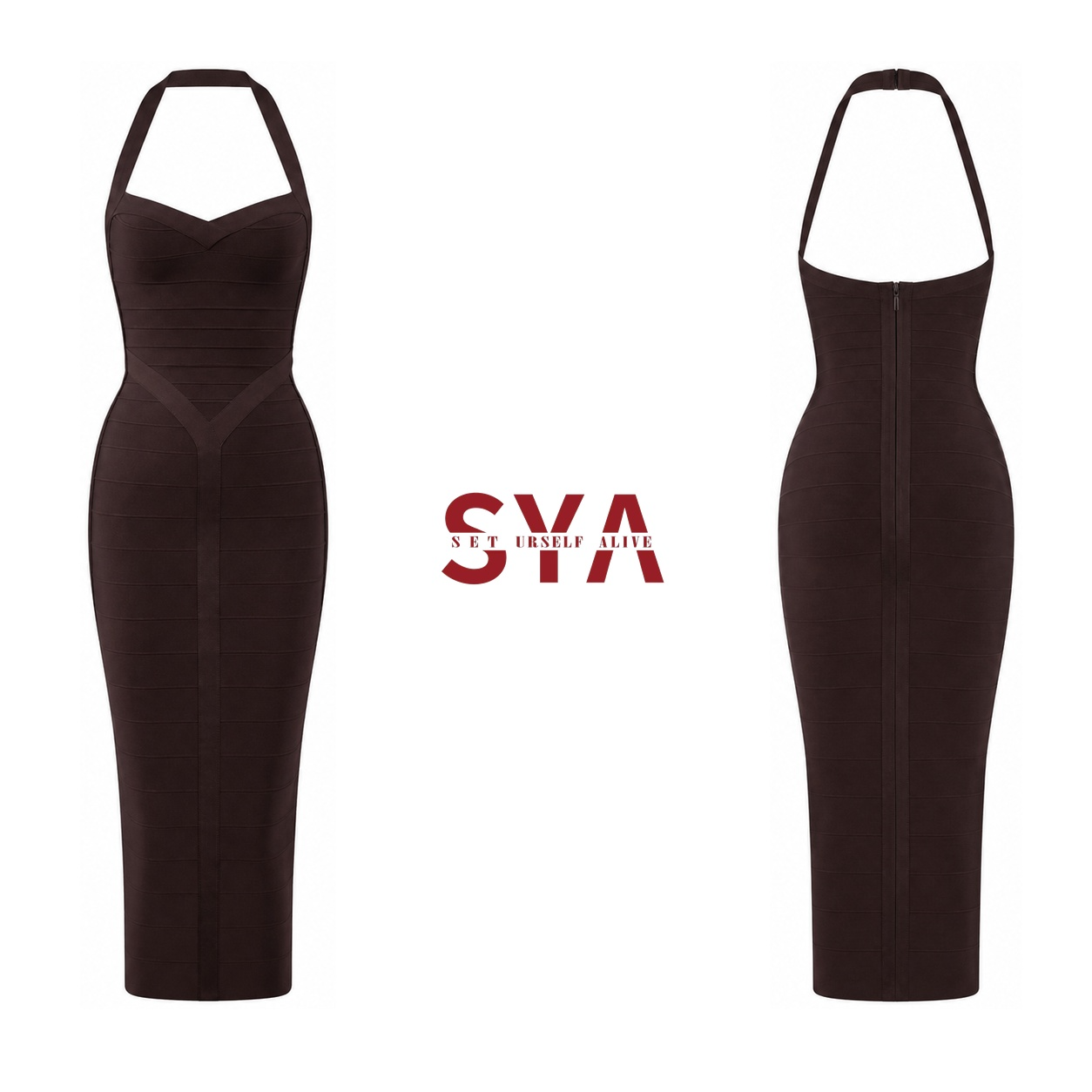 "Night Espresso" Sculpting Maxi Dress