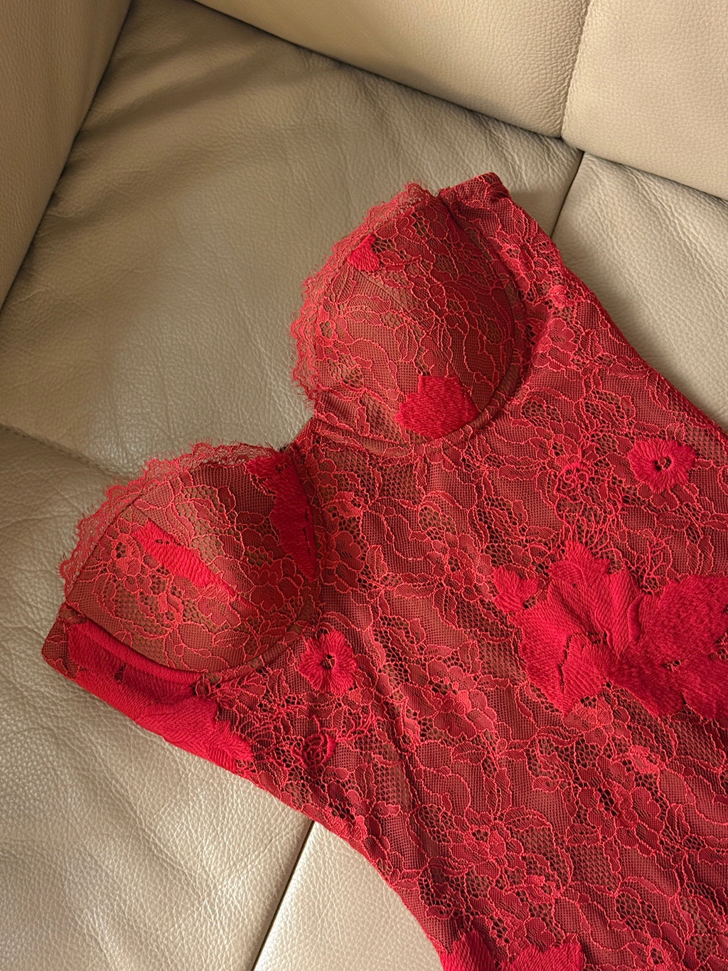 Crimson Red Lace Maxi Dress