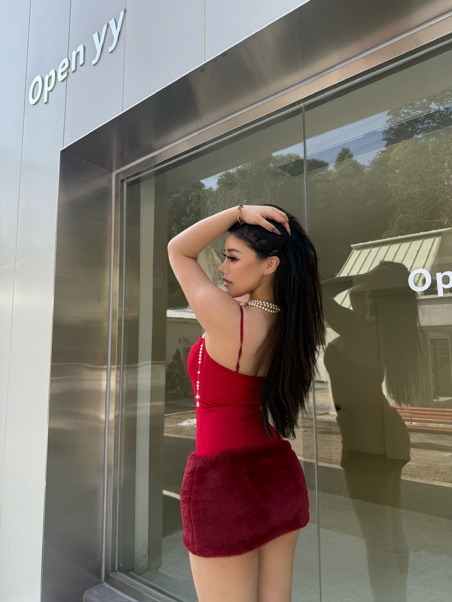 Burgundy Corset Mini Dress