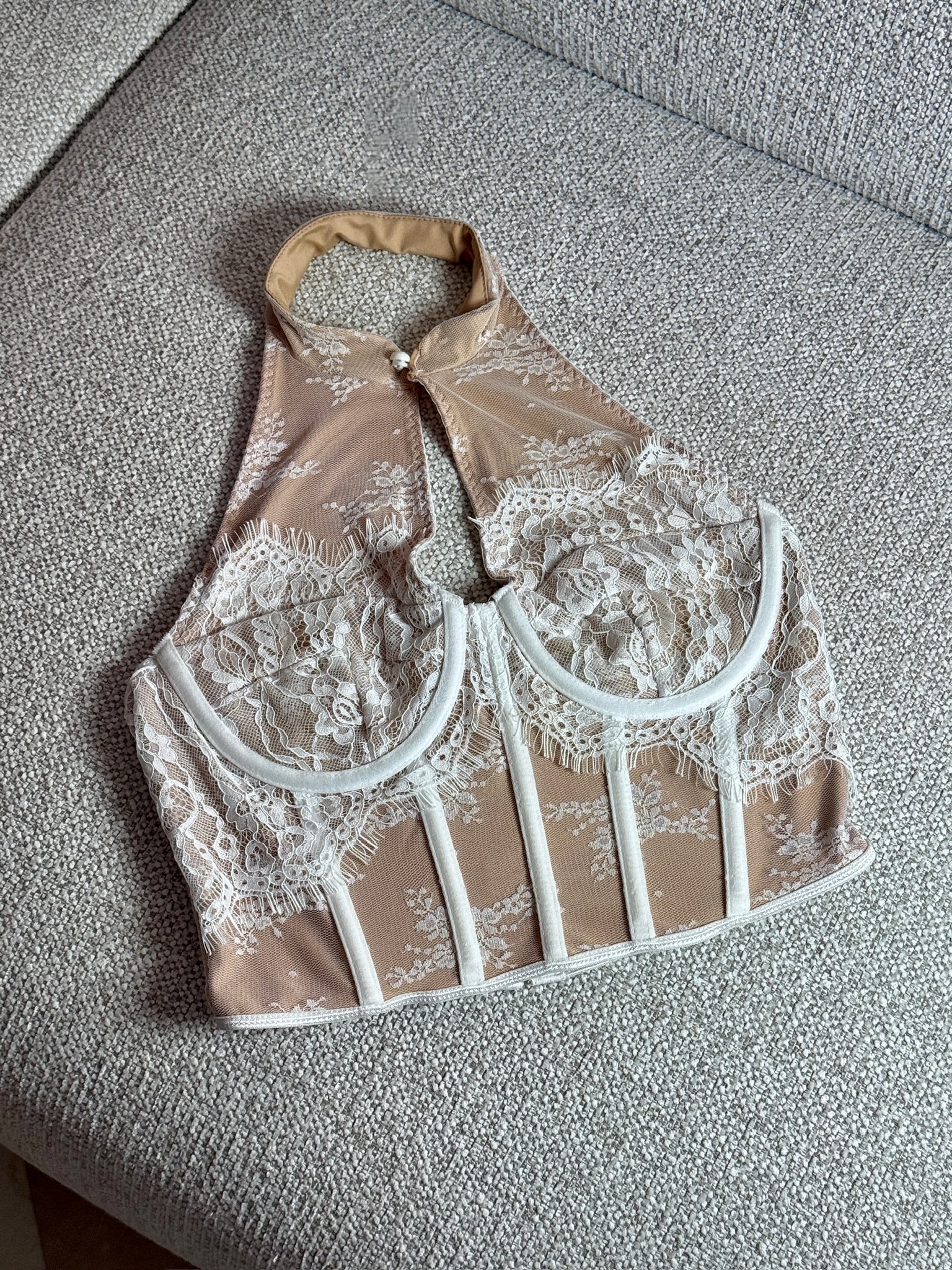 Angel Aura Floral Lace-Up Corset Top