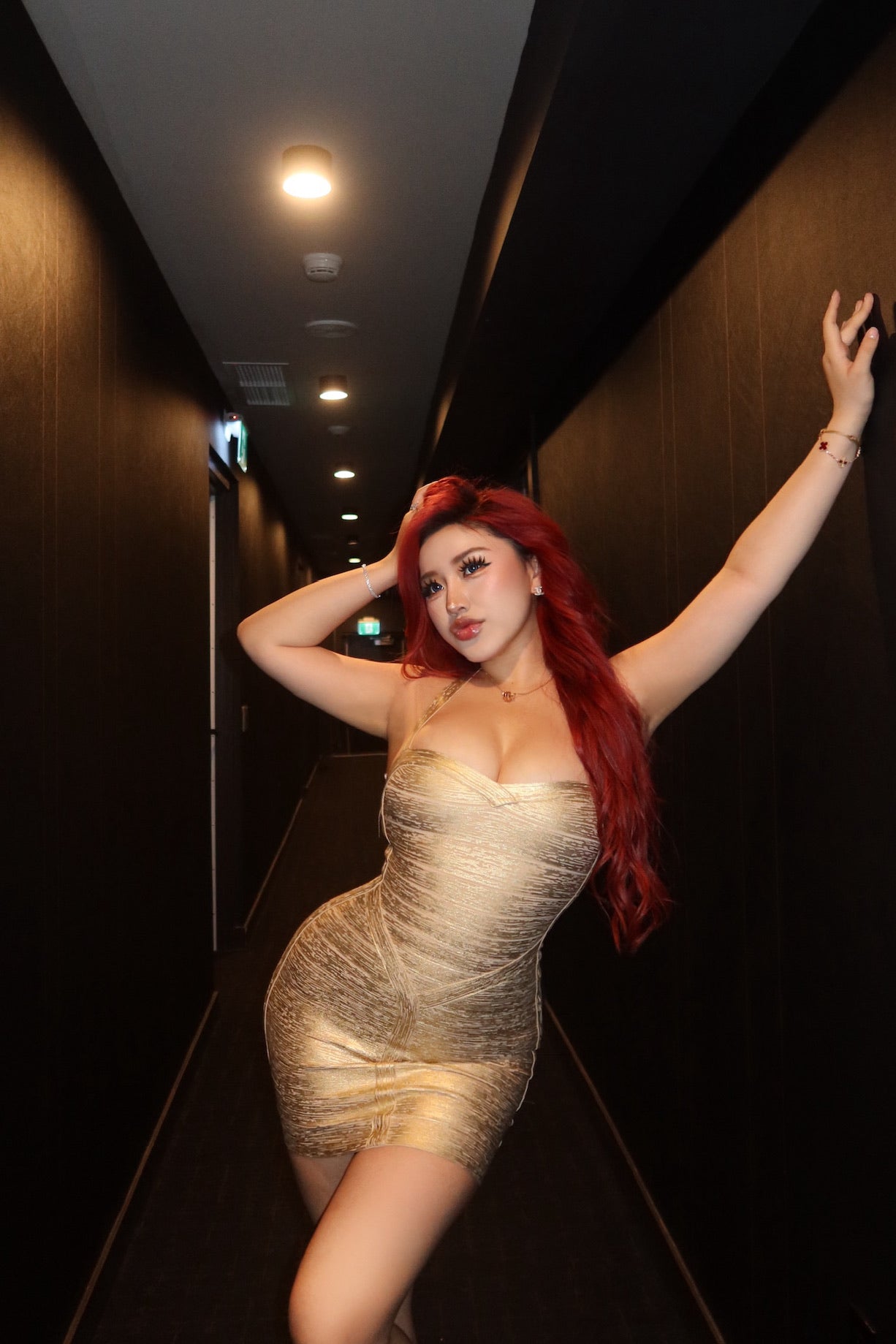 "Golden Hour" Heart-Neck Mini Dress