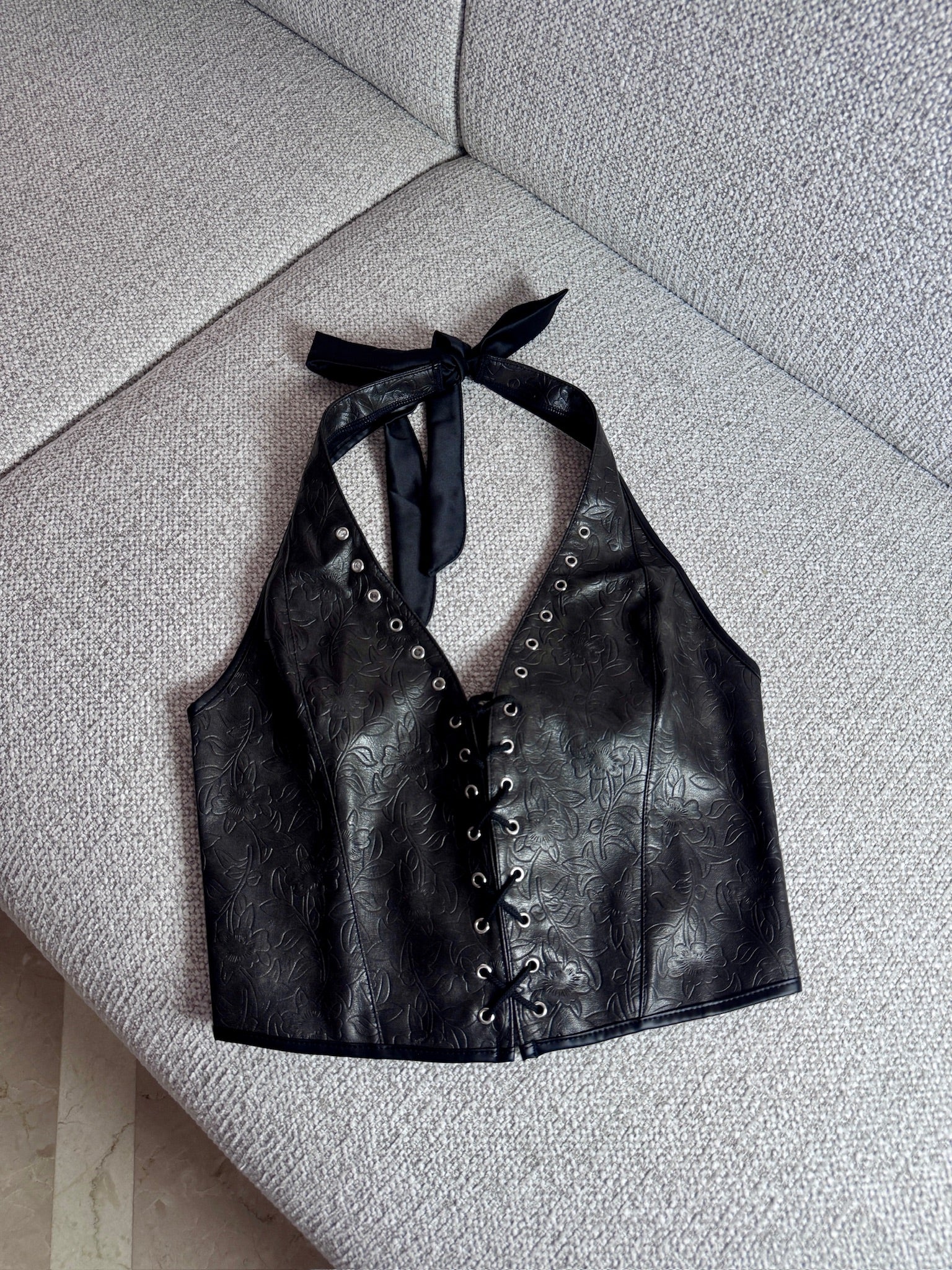 Rebel Muse Faux Leather Corset Top