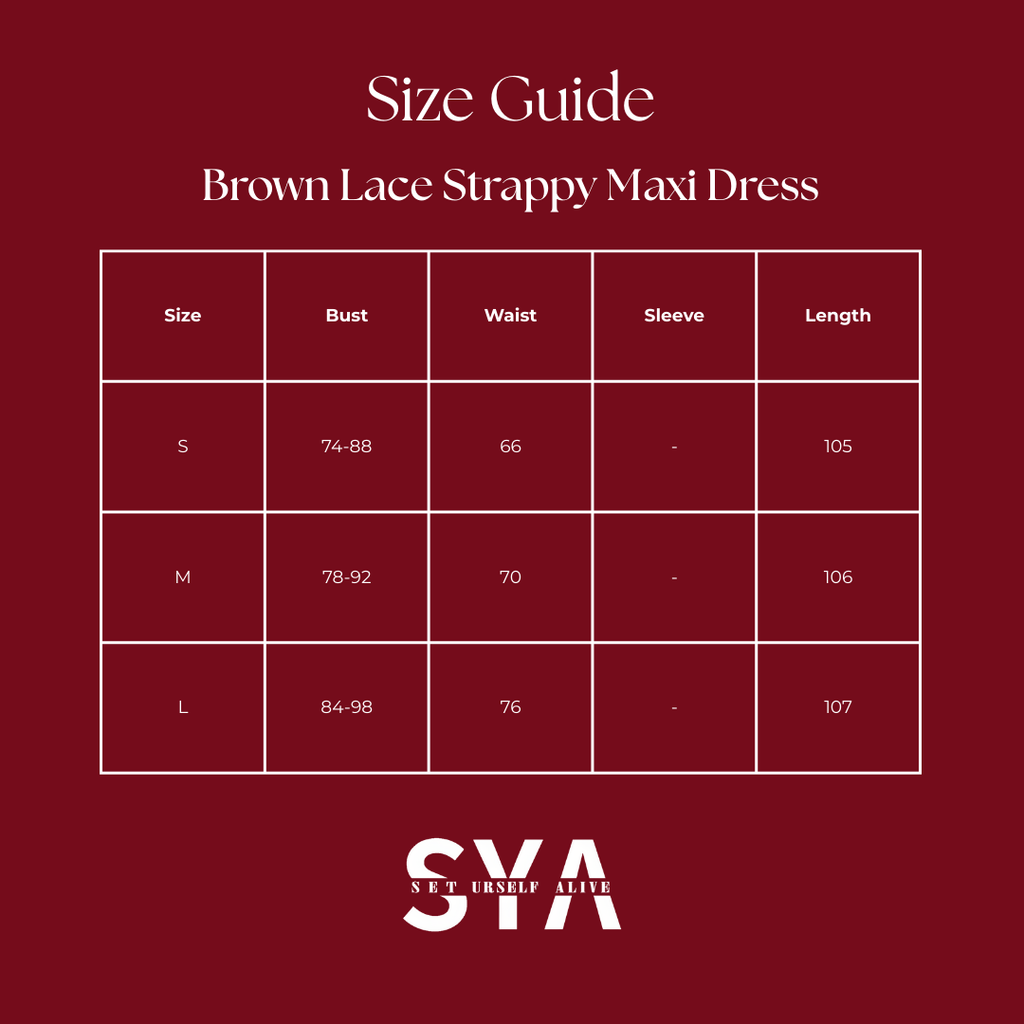 Brown Lace Strappy Maxi Dress