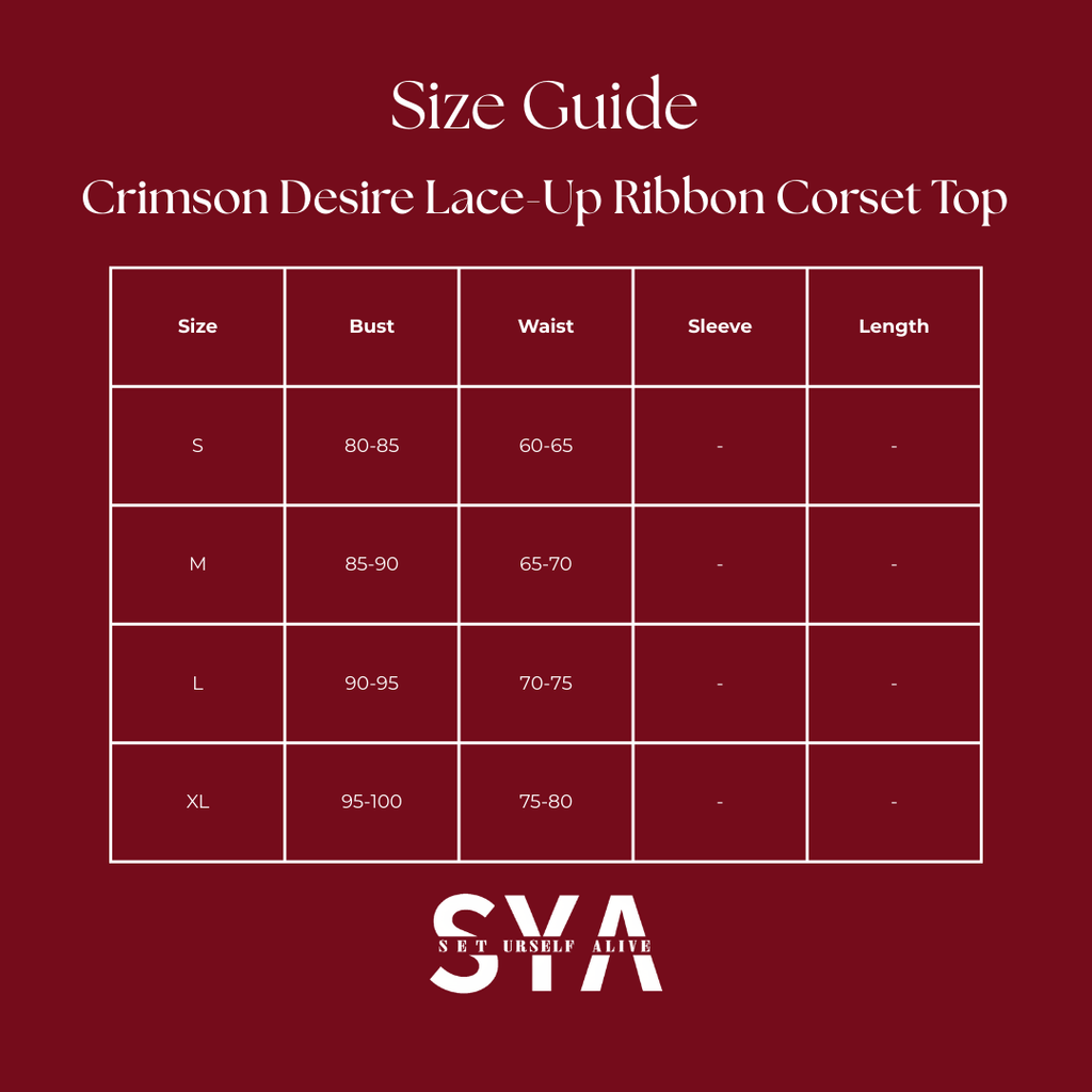 Crimson Desire Lace-Up Ribbon Corset Top
