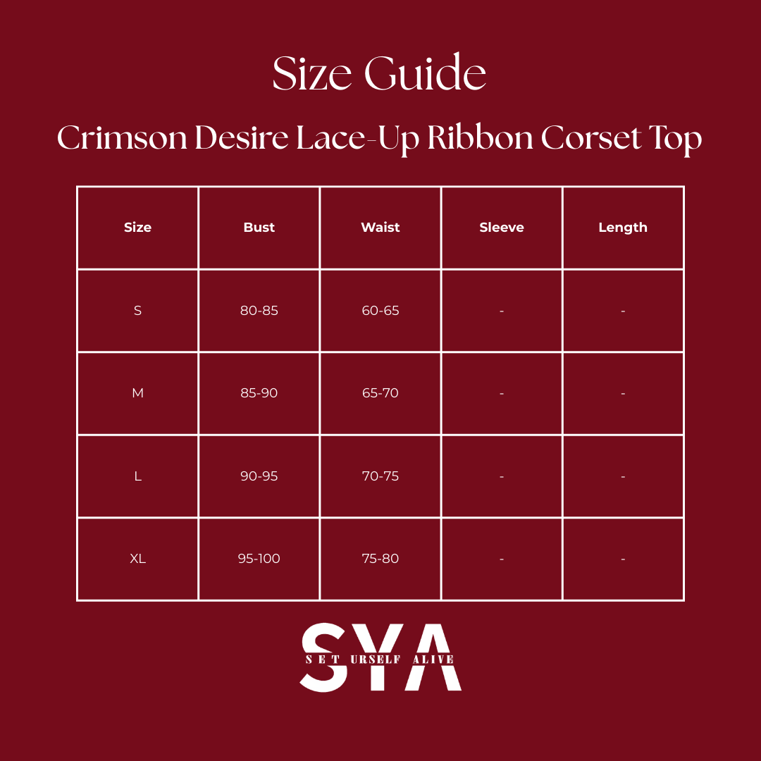 Crimson Desire Lace-Up Ribbon Corset Top