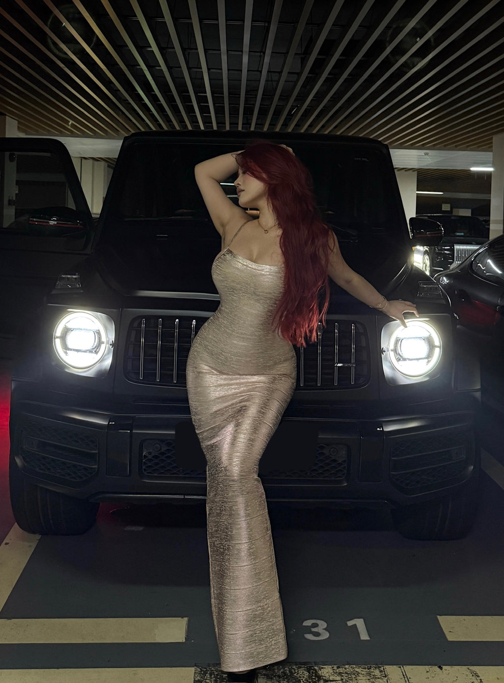 "Champagne Hour" Textured Maxi Dress
