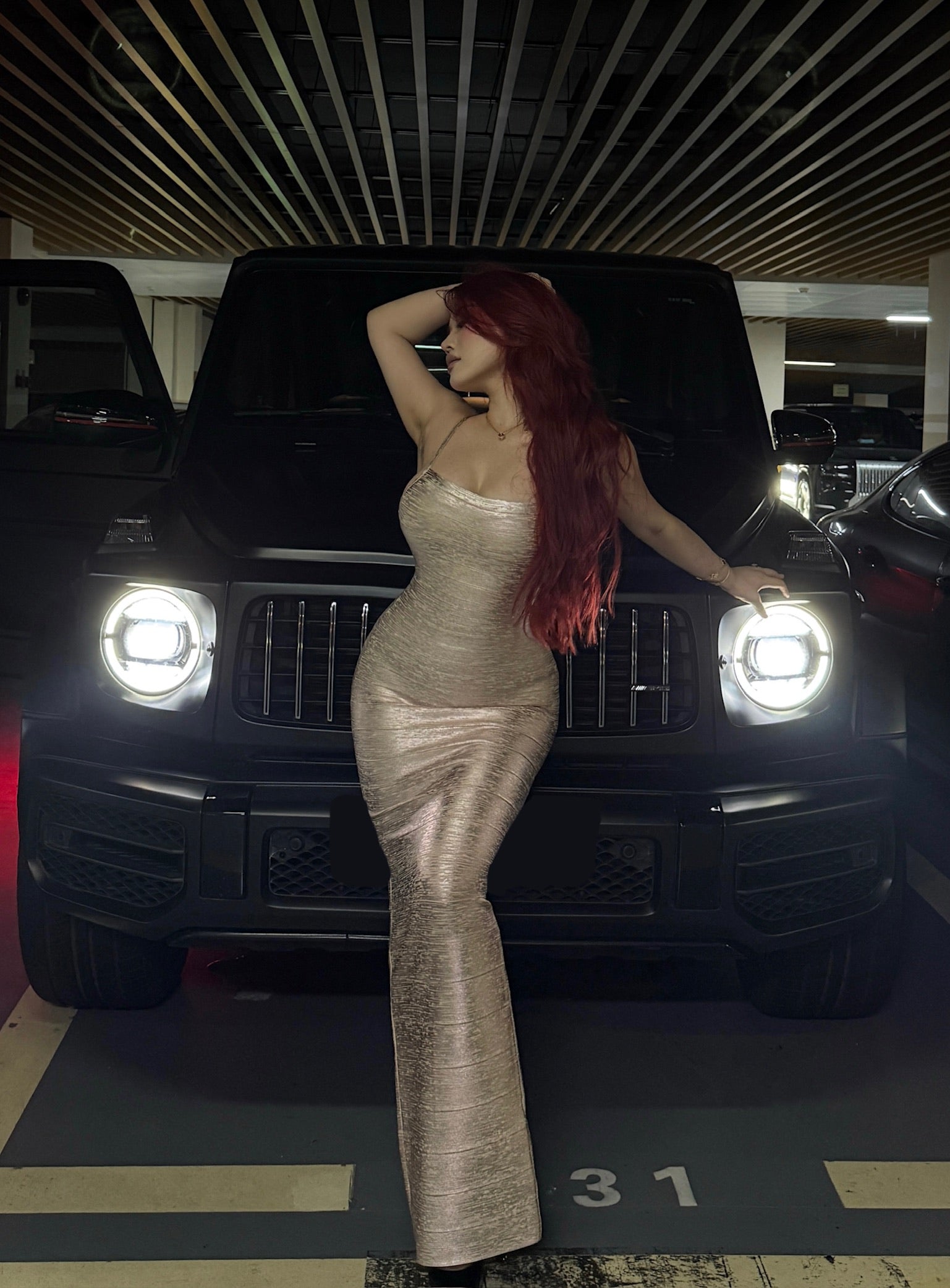 "Champagne Hour" Textured Maxi Dress