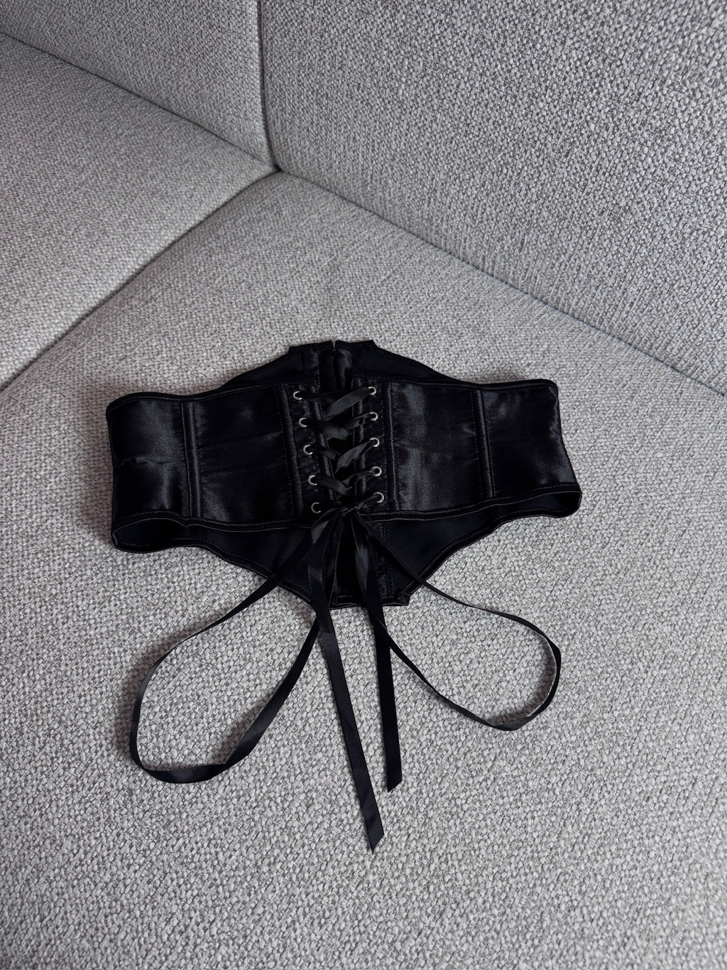 Black Lace-Up Waist Cincher