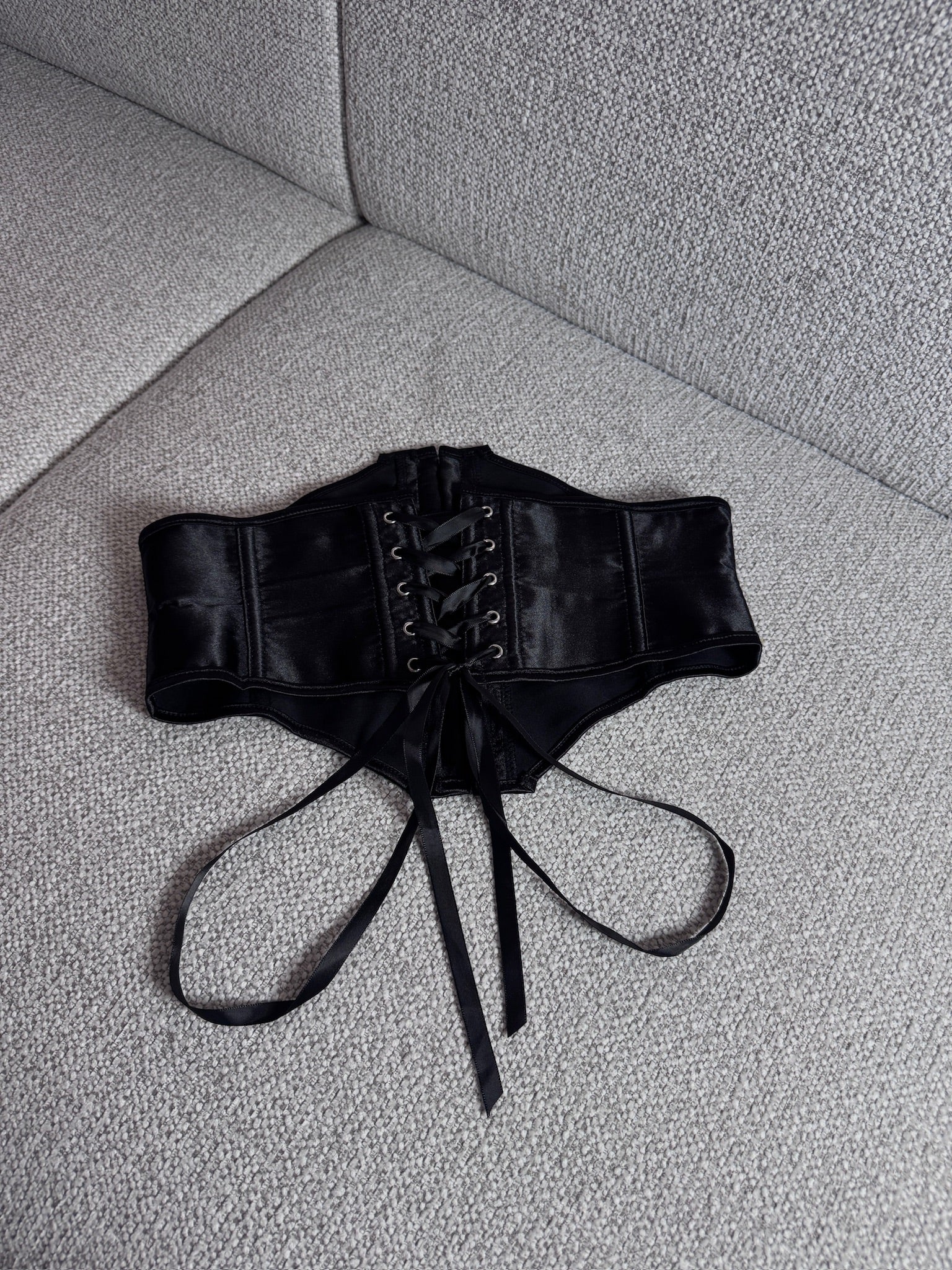 Black Lace-Up Waist Cincher