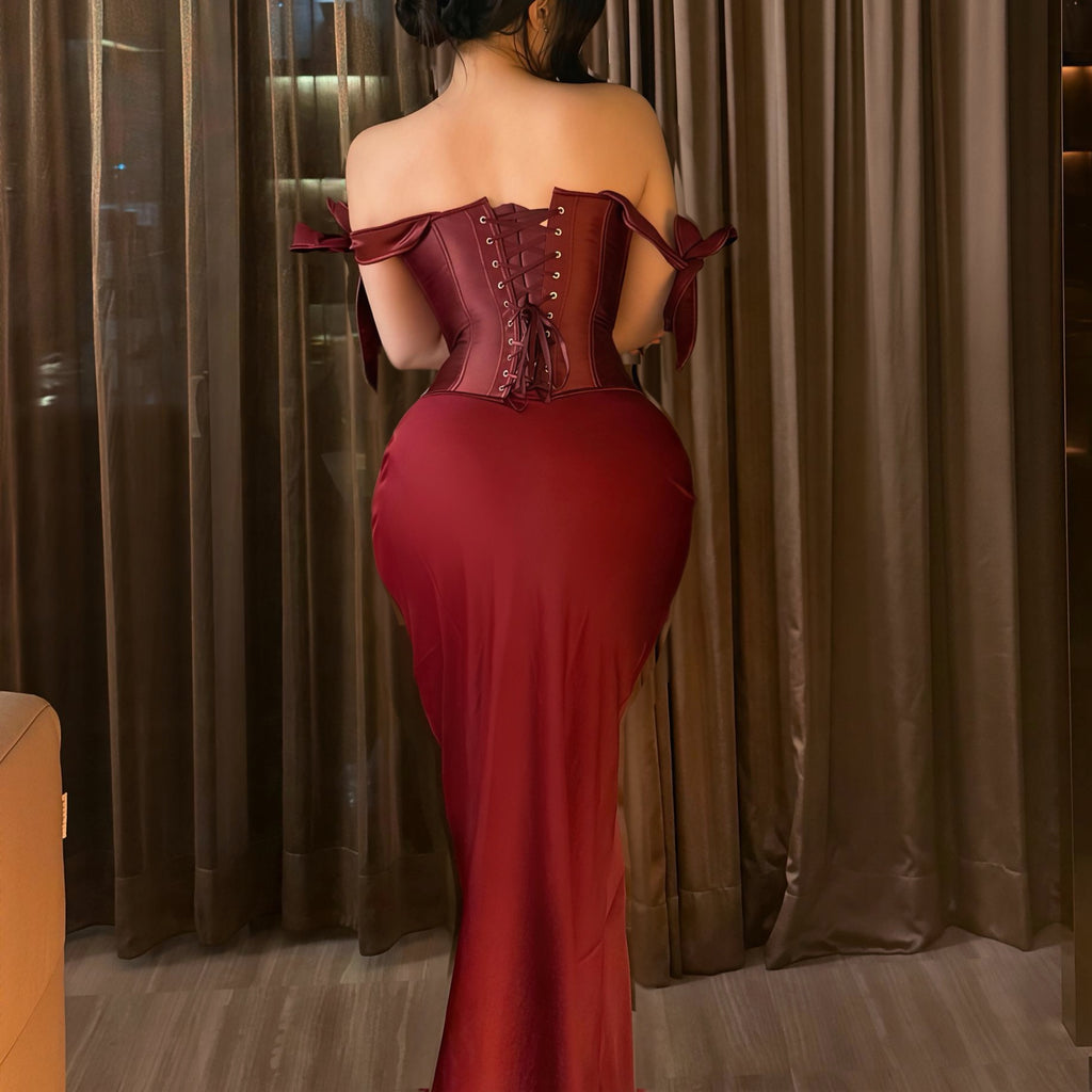 Scarlet Blossom Top & Crimson Red Dress Mini Set