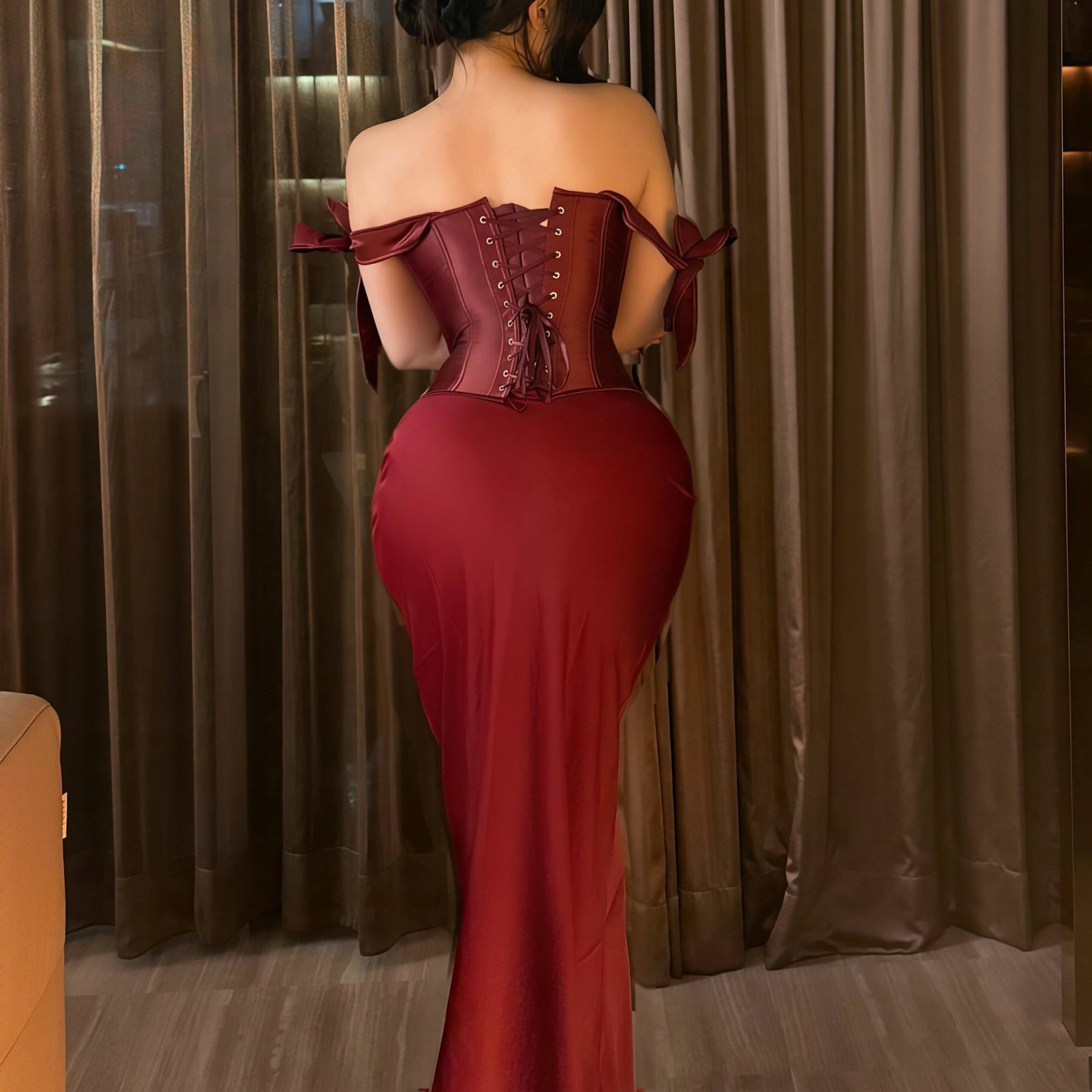 Scarlet Blossom Top & Crimson Red Dress Mini Set