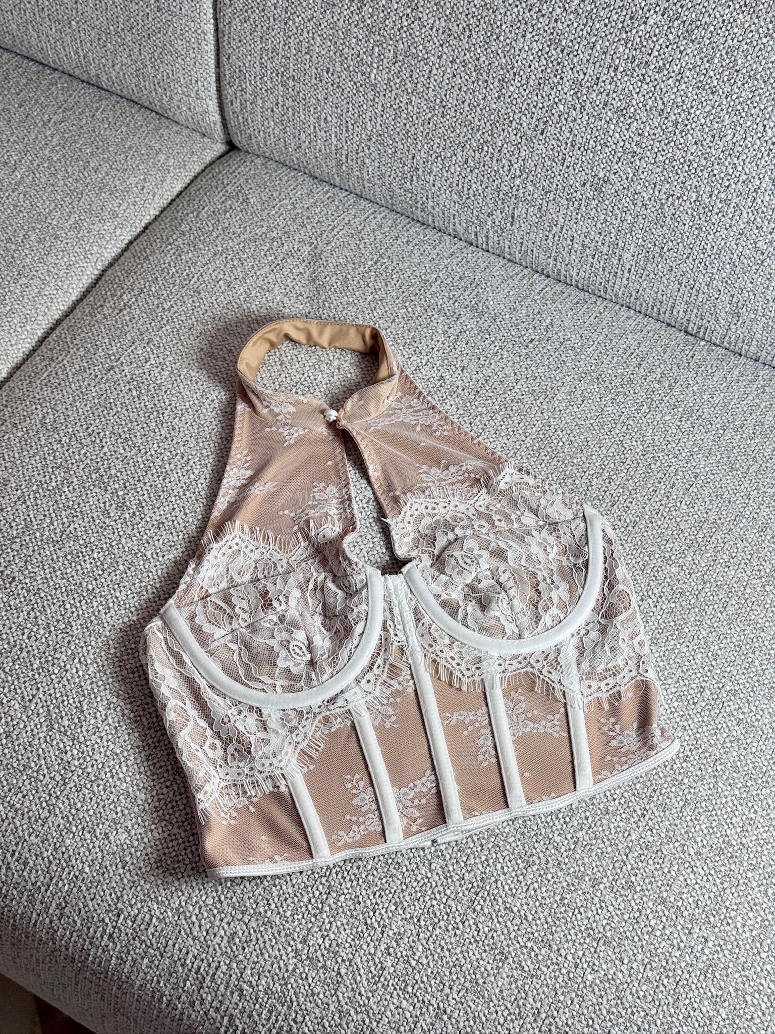 Angel Aura Floral Lace-Up Corset Top